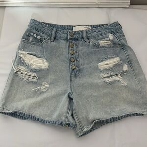 Bridge by GLY size 28 distressed button fly jeans shorts